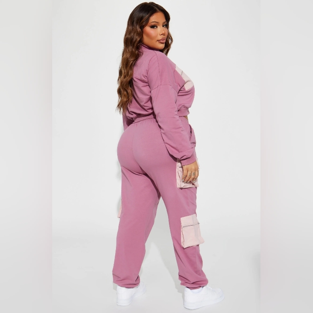 Koryn Cargo Jogger Set - Mauve 1X - Picture 6 of 6